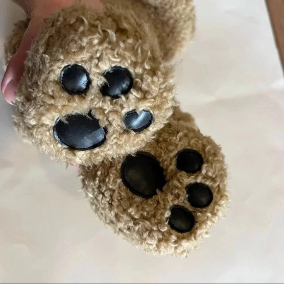 Build A Bear Workshop 15" Curly Tan Teddy Bear Black Leather Paws Retired 1997 - Picture 3 of 9